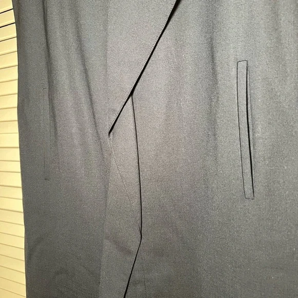 Elie Tahari Sleeveless Wool Dress Blazer Asymmetrical Ruffle Neckline size 2 - Picture 10 of 11